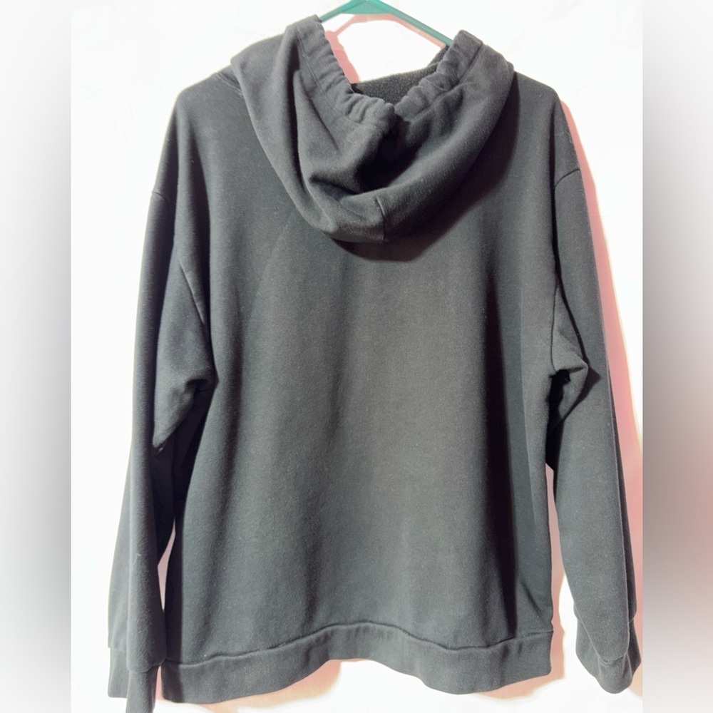 Victoria’s Secret PINK Black Hoodie Pullover Oversized Logo Cozy Sweatshirt - Picture 5 of 10